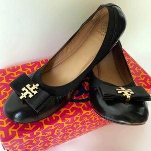 Fantastic Tory Burch Leather Ballet Flats Sz 10
